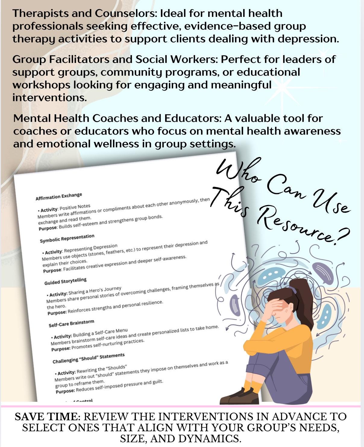 Depression Support Group Activities Mental Health Therapy Session Ideas & Interventions