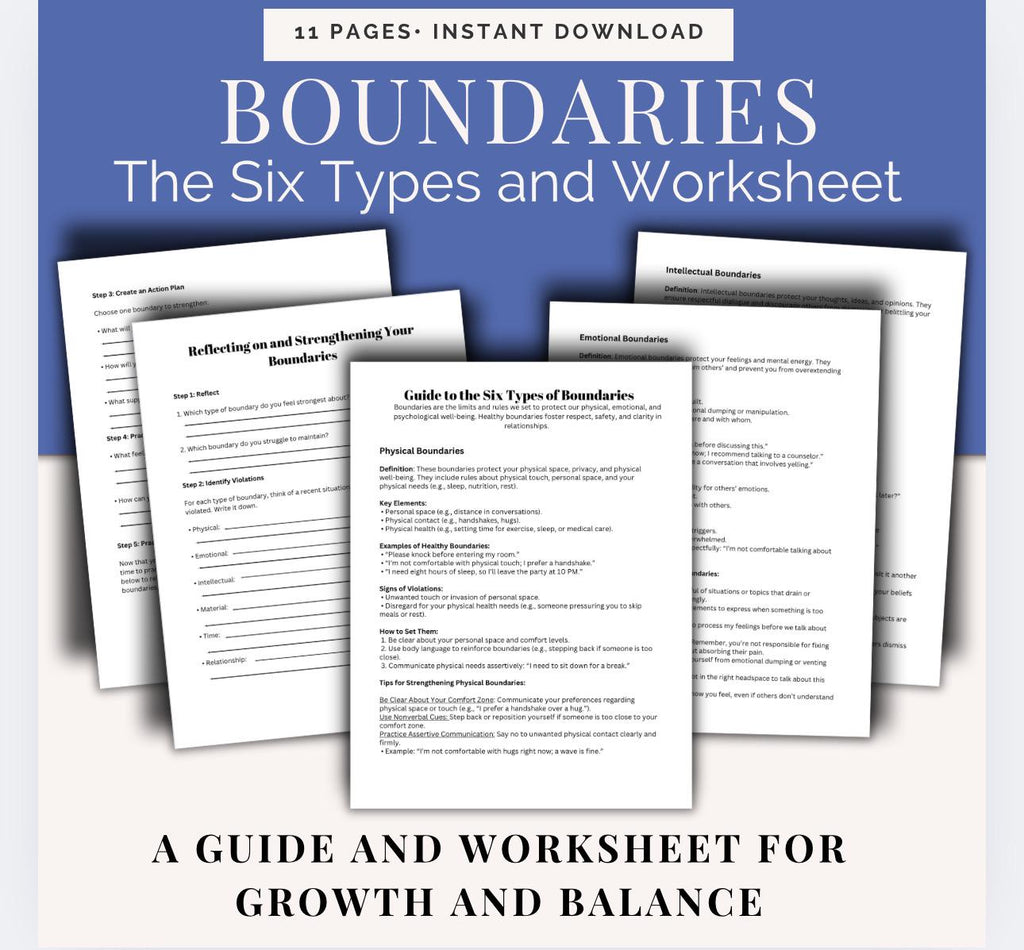 Healthy Boundaries Worksheet: Therapy Tool for Relationships (PDF)