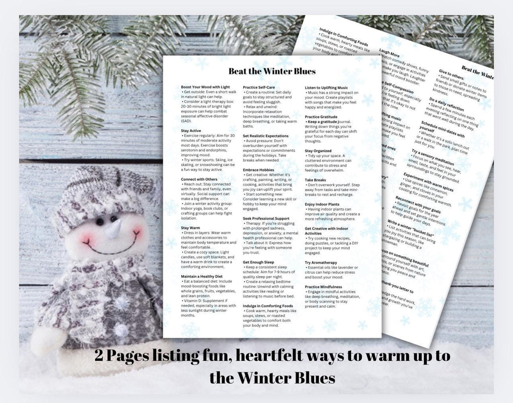 Winter Blues Relief Bundle: Affirmations, Journal Prompts, Coping Strategies (PDF)