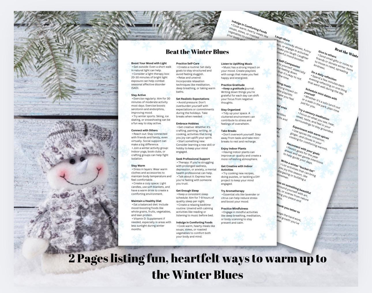 Winter Blues Relief Bundle: Affirmations, Journal Prompts, Coping Strategies (PDF)