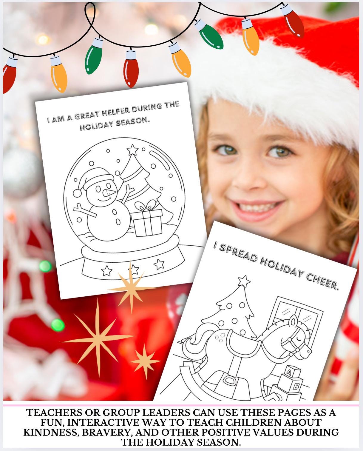Christmas Affirmations Coloring Pages for Kids (PDF)