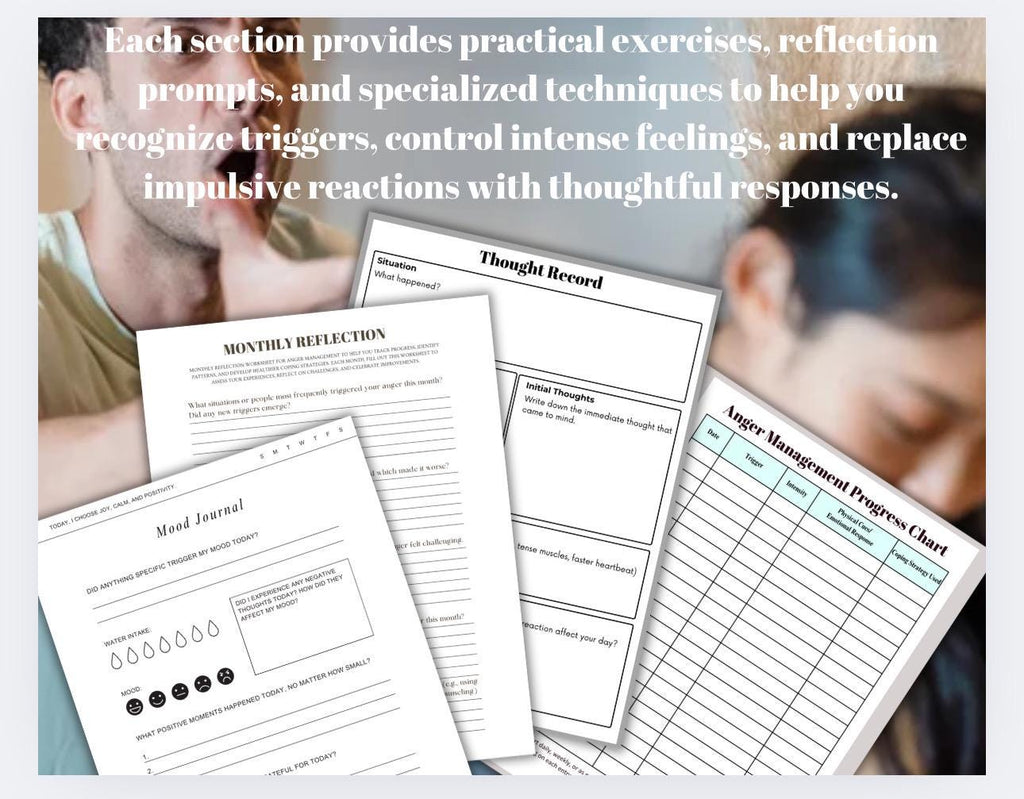 Anger Management Understanding Anger Triggers Therapy Resource Therapist Tool Client Workbook