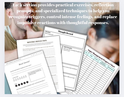 Anger Management Understanding Anger Triggers Therapy Resource Therapist Tool Client Workbook