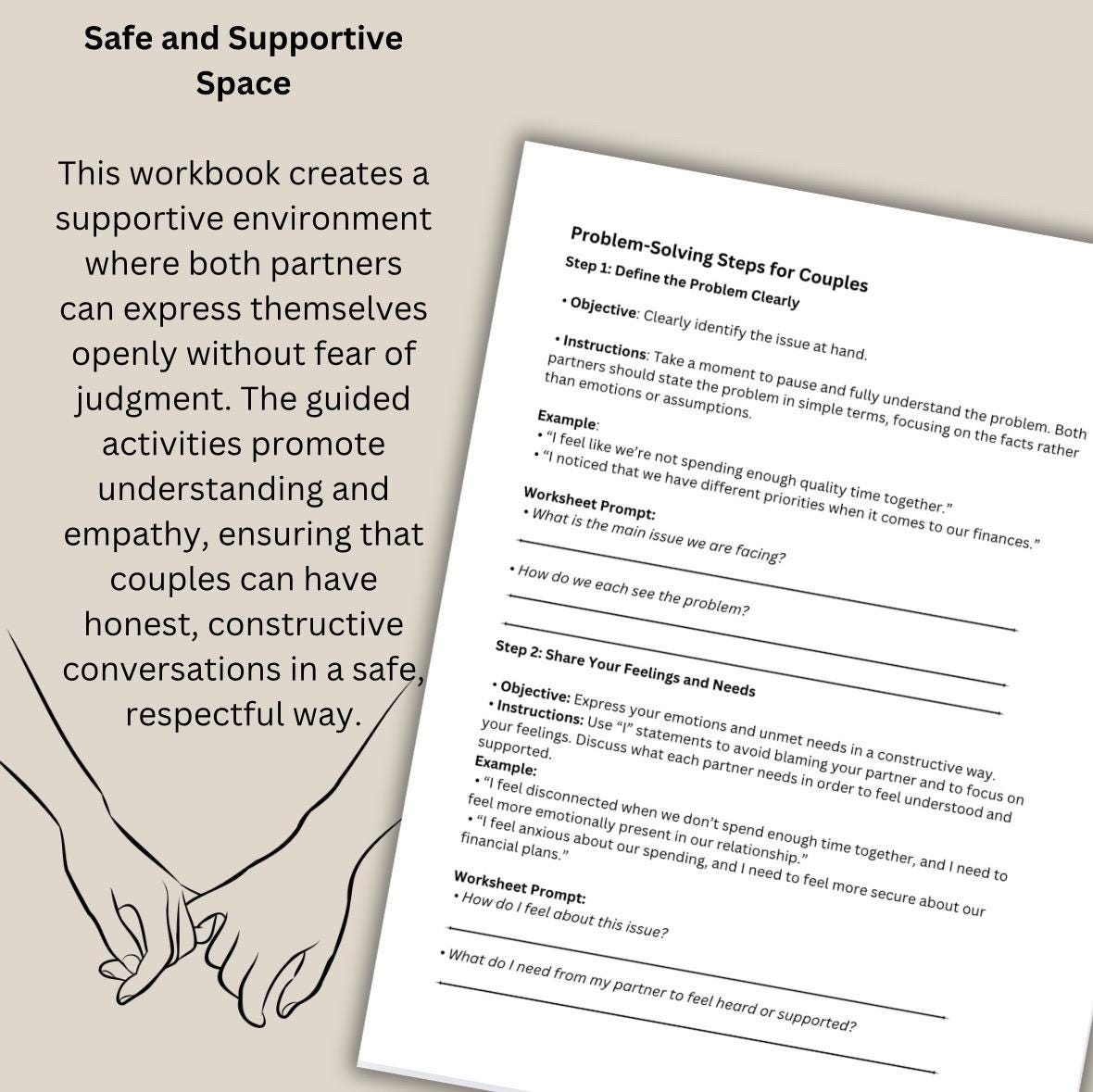 Couples Therapy Workbook | Relationship Communication, Conflict Resolution (PDF)