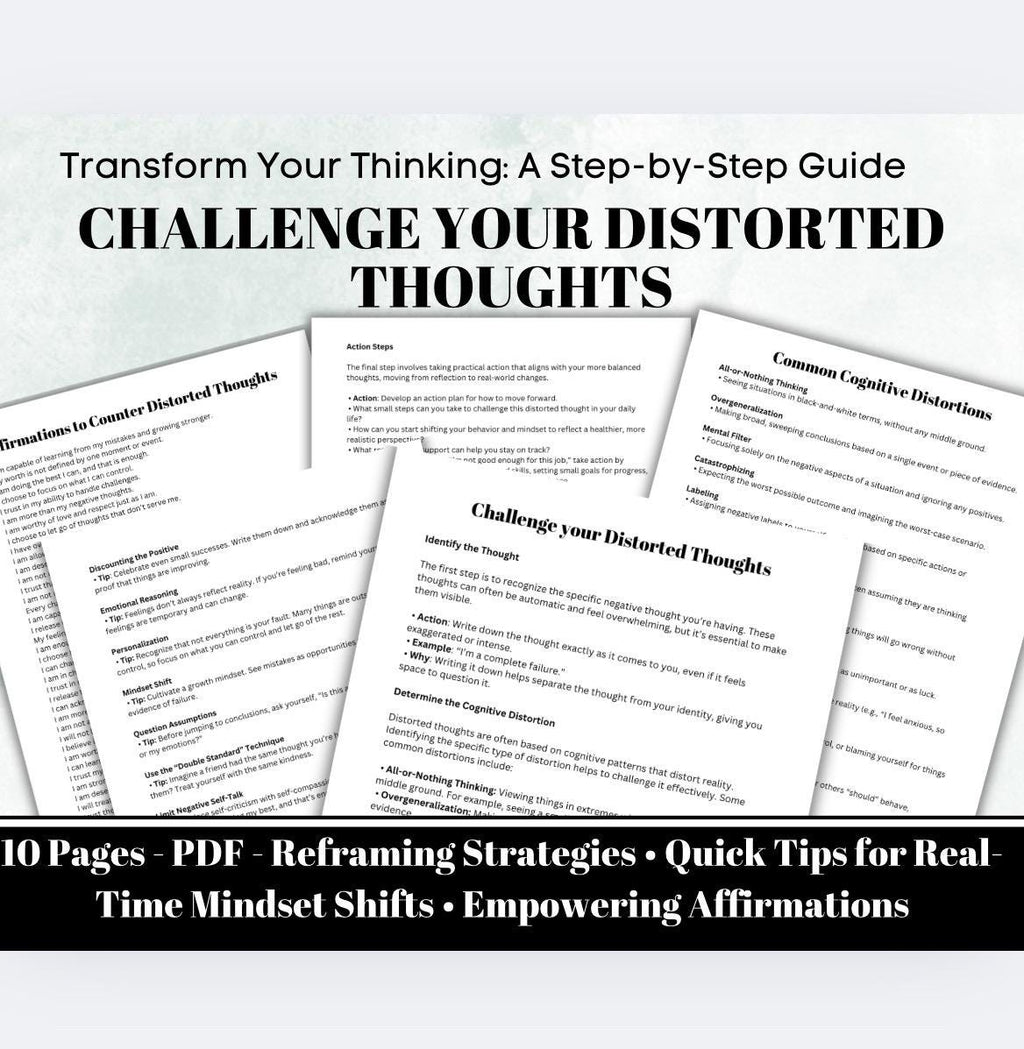 Distorted Thoughts Mindset Reset Tool Reframing Strategies Cognitive Distortions Overwhelming Beliefs