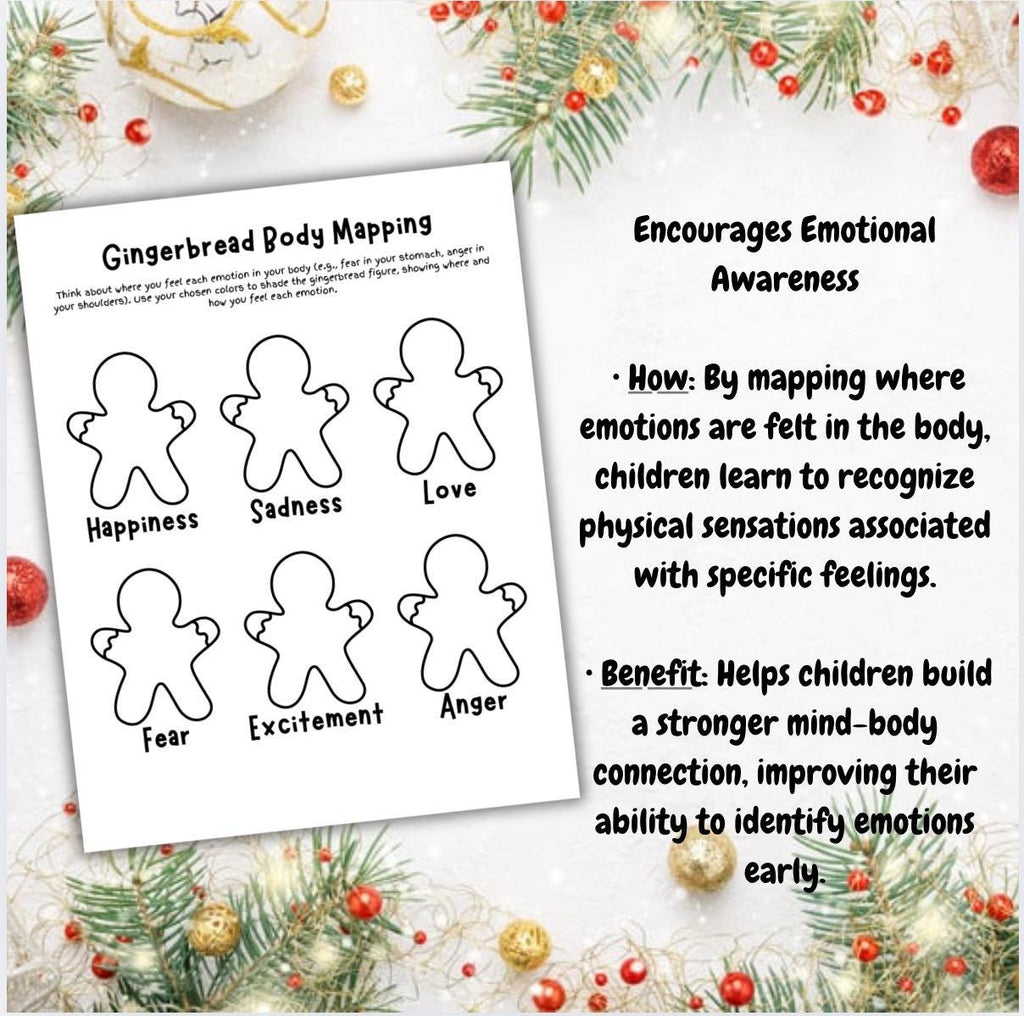 Kids Christmas Therapy Worksheets: Emotional Check-in Activities (Digital Download)