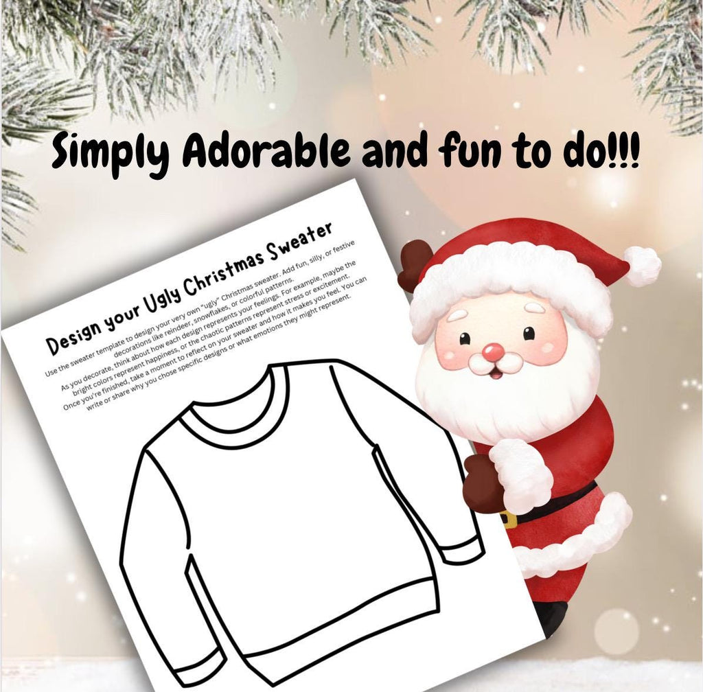 Kids Christmas Therapy Worksheets: Emotional Check-in Activities (Digital Download)