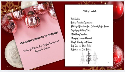 ADHD Holiday Planner: Anxiety, Stress Management Worksheets (PDF)