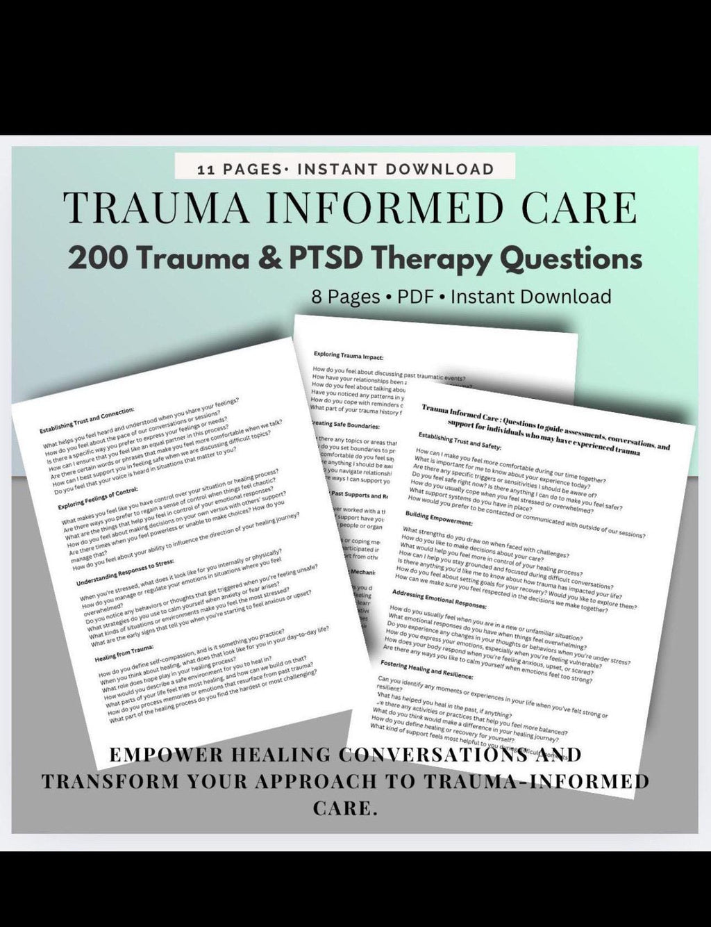 Trauma Informed Therapy Questions: 200-Question Bundle (Digital Download)