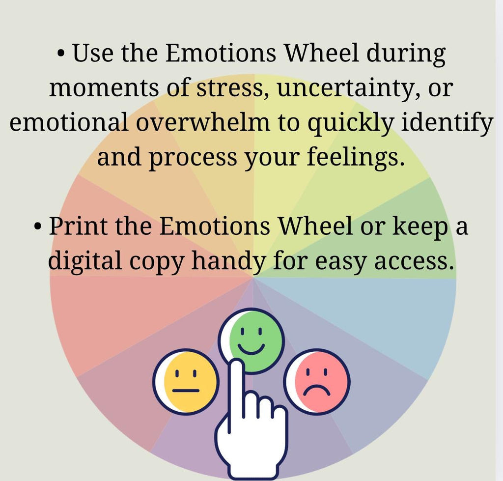 Emotion Wheel: Therapy Reflection Prompts (Digital Download)
