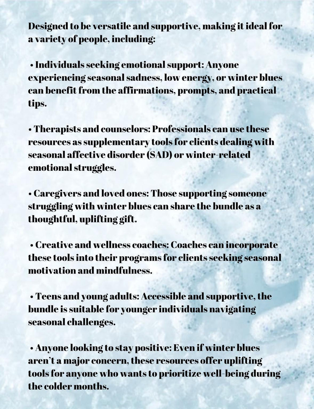 Winter Blues Relief Bundle: Affirmations, Journal Prompts, Coping Strategies (PDF)