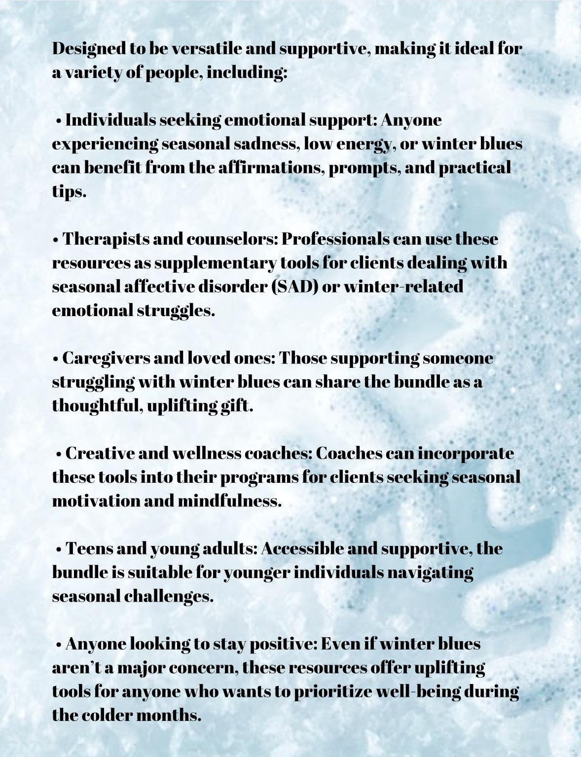 Winter Blues Relief Bundle: Affirmations, Journal Prompts, Coping Strategies (PDF)
