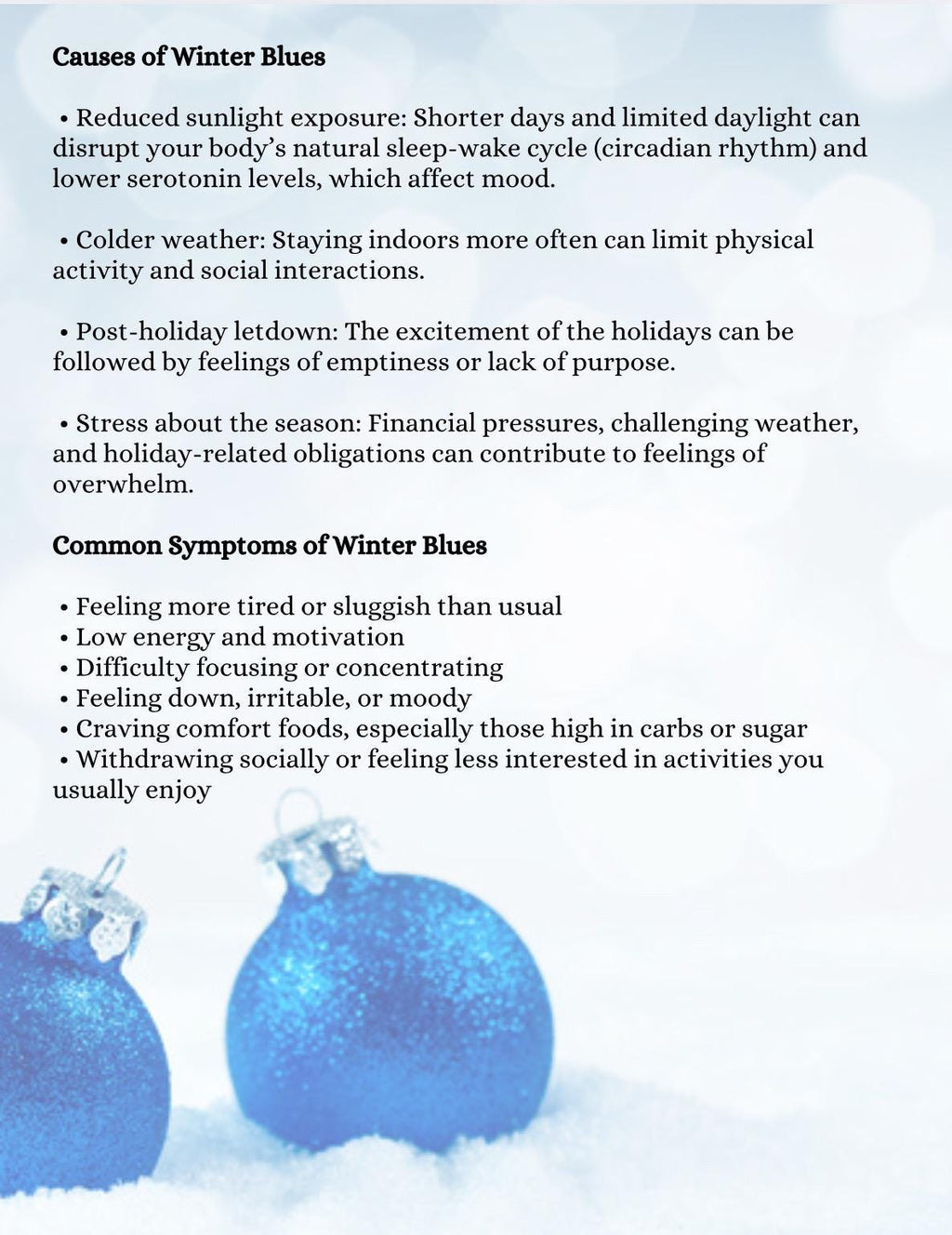Winter Blues Relief Bundle: Affirmations, Journal Prompts, Coping Strategies (PDF)