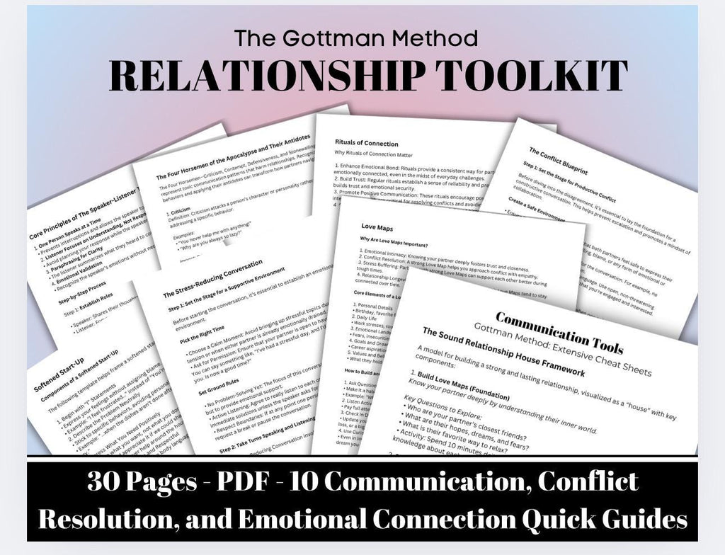Relationship Toolkit The Gottman Method Resource Improve Communication Resolve Conflict strengthen emotional intimacy