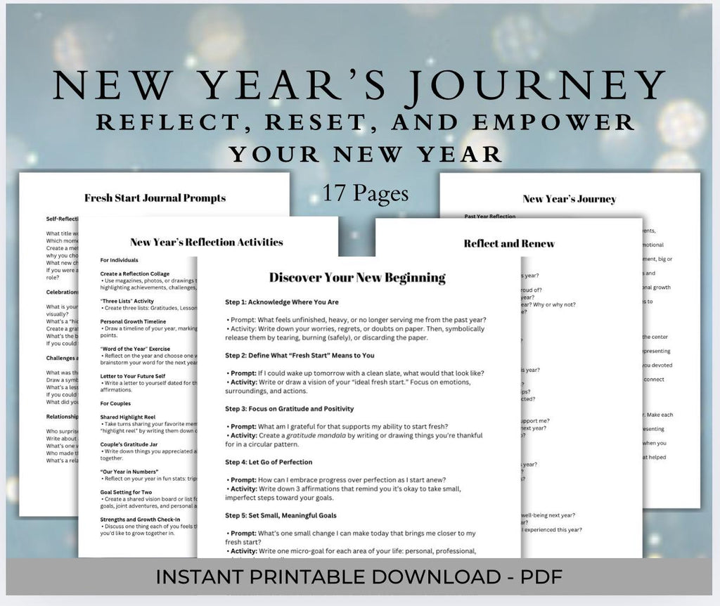 2026 New Year Reflection Guide: Goal Planner, Intentions Activity (PDF)