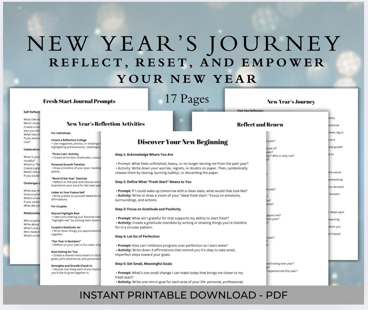 2026 New Year Reflection Guide: Goal Planner, Intentions Activity (PDF)