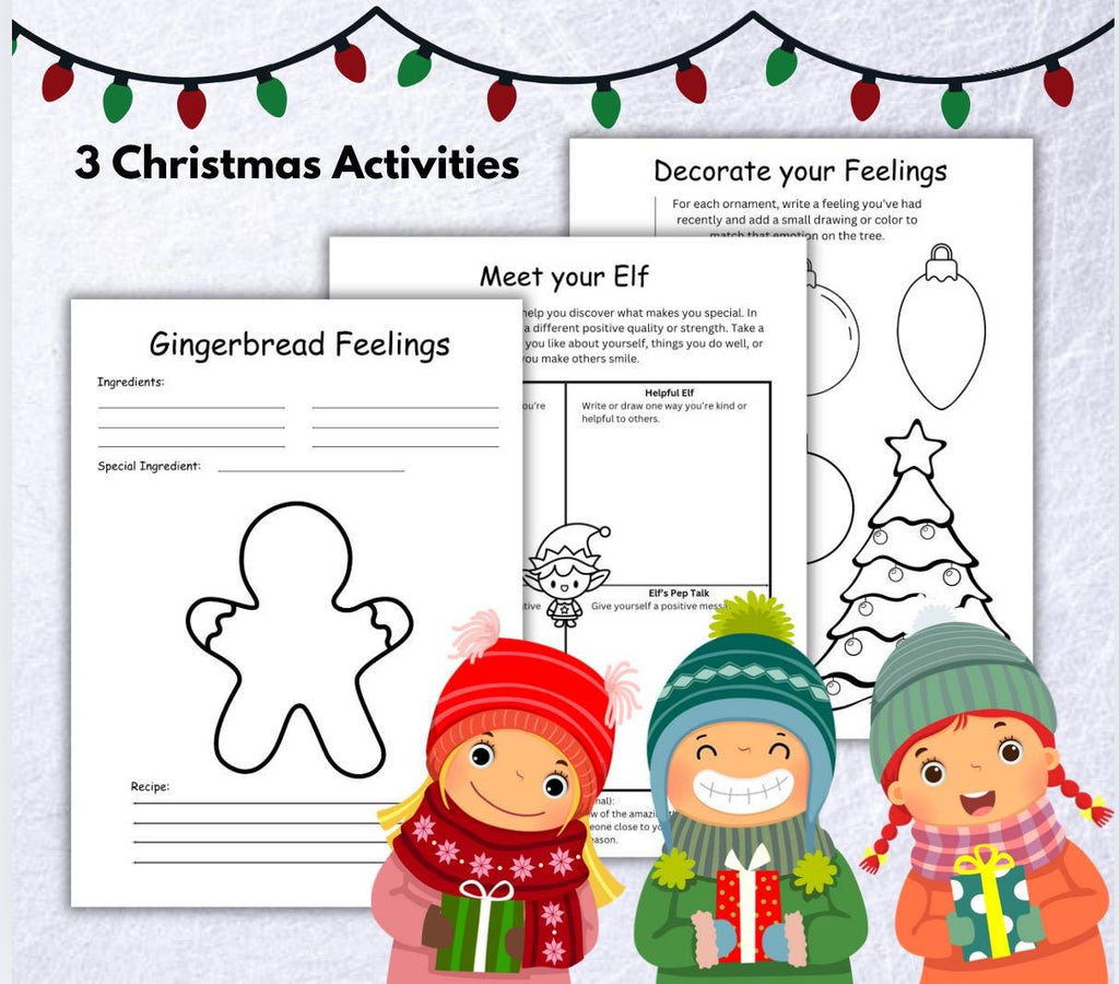 Christmas Feelings Activity Pages: Kids Holiday Worksheets (PDF)