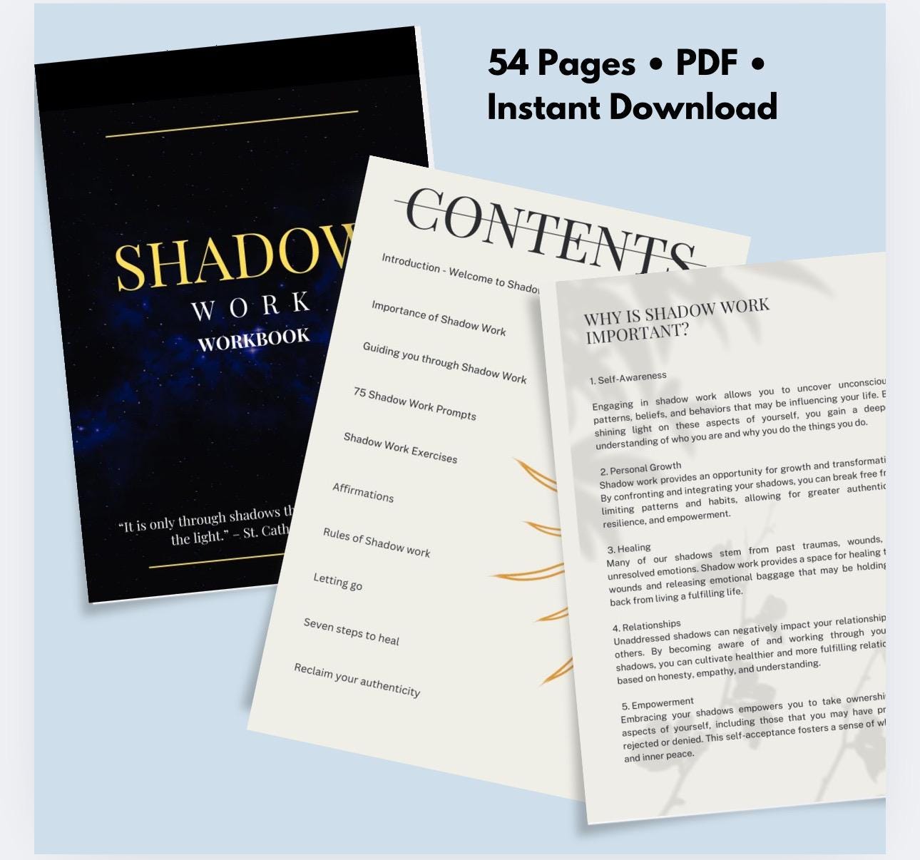 Shadow Work Journal & Workbook | Guided Prompts, Healing (Digital Download)