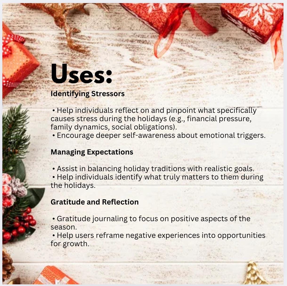 Holiday Stress Management Worksheet, Self-Care Action Plan (Printable PDF)