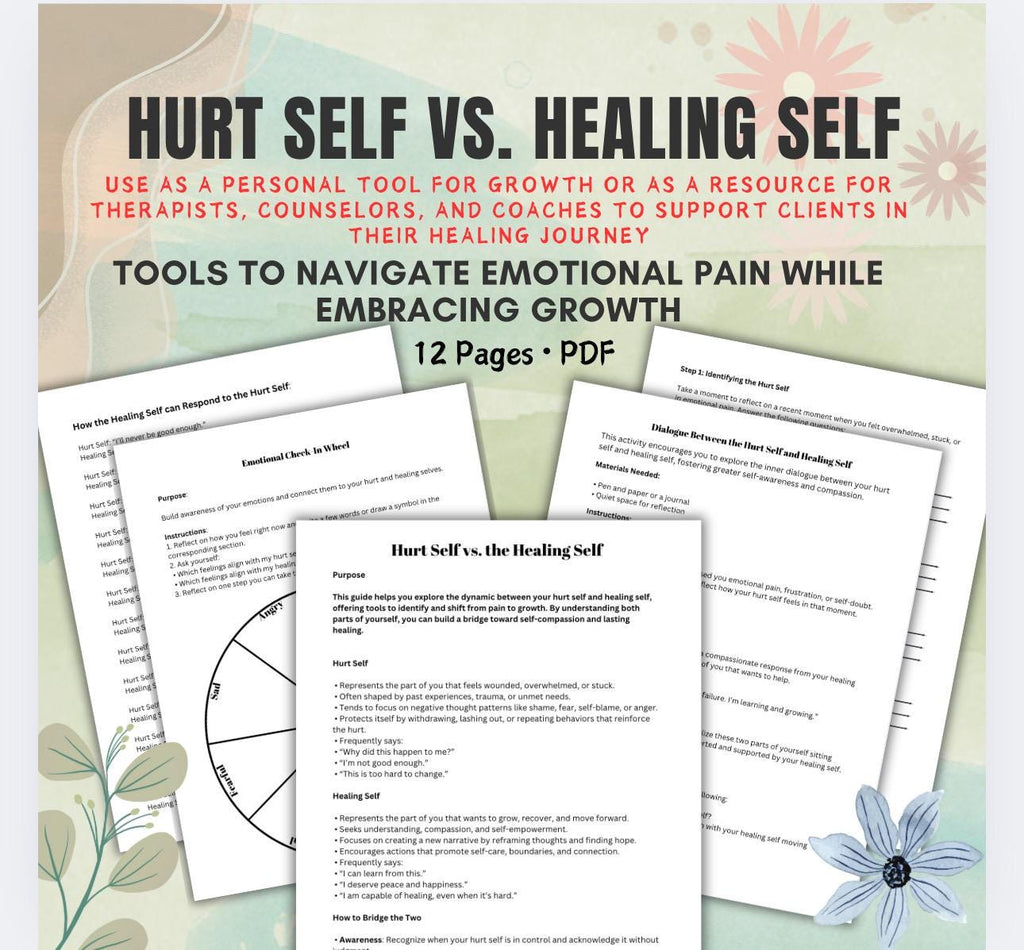 Self-Compassion Workbook PDF Emotional Healing Journal, Mindfulness & Self-Love Printable for Adults