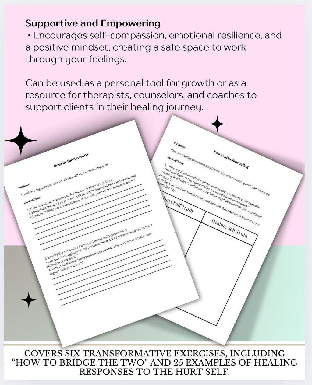 Self-Compassion Workbook PDF Emotional Healing Journal, Mindfulness & Self-Love Printable for Adults