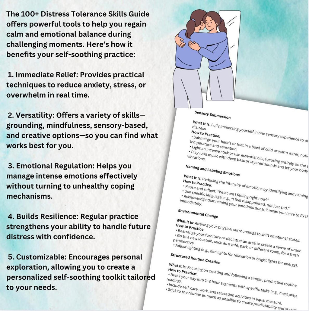 Distress Tolerance Skills Guide: Self-Soothing & Coping Techniques (PDF)