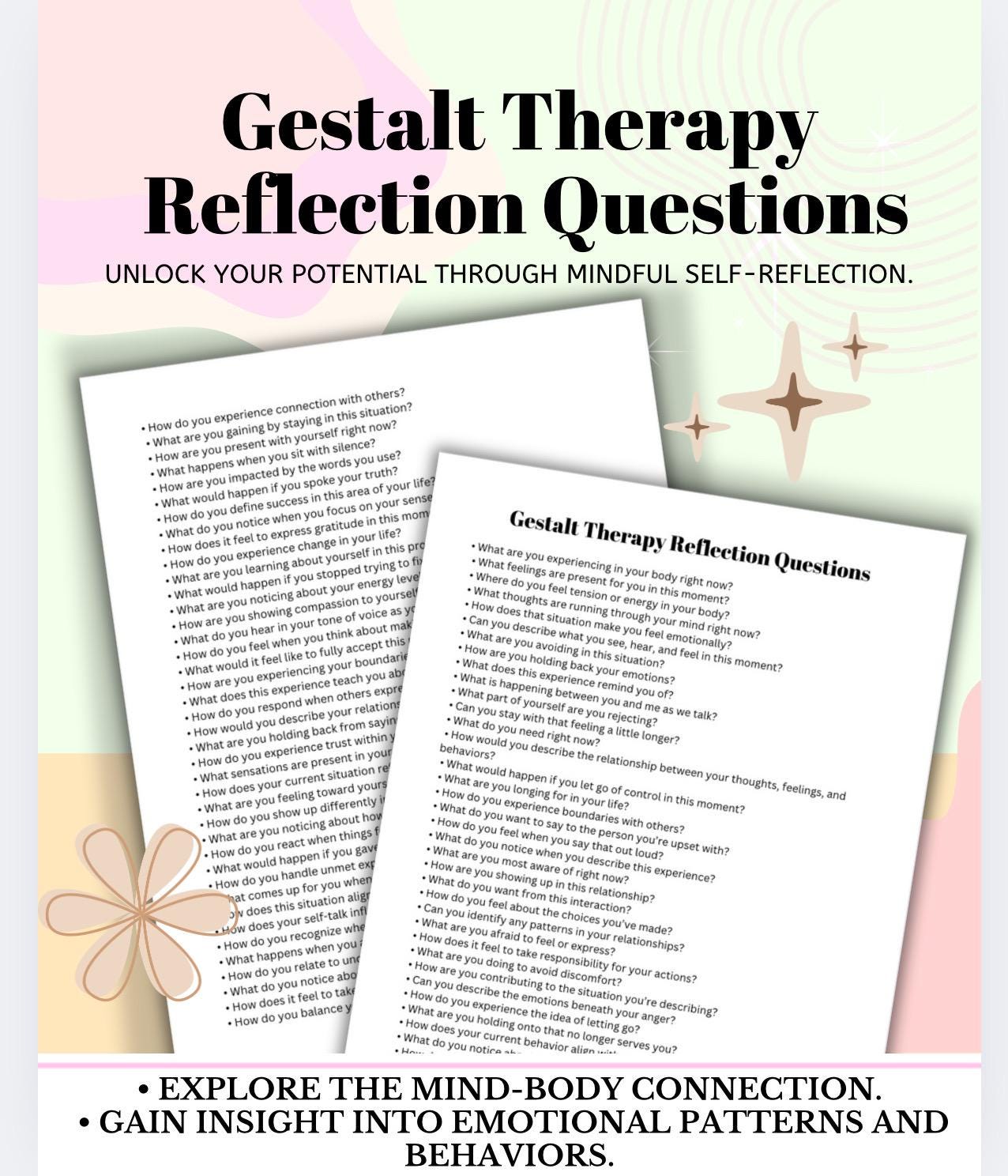 Gestalt Reflection Therapy Questions for Mindful Emotional Patterns of the Mind Body Connection
