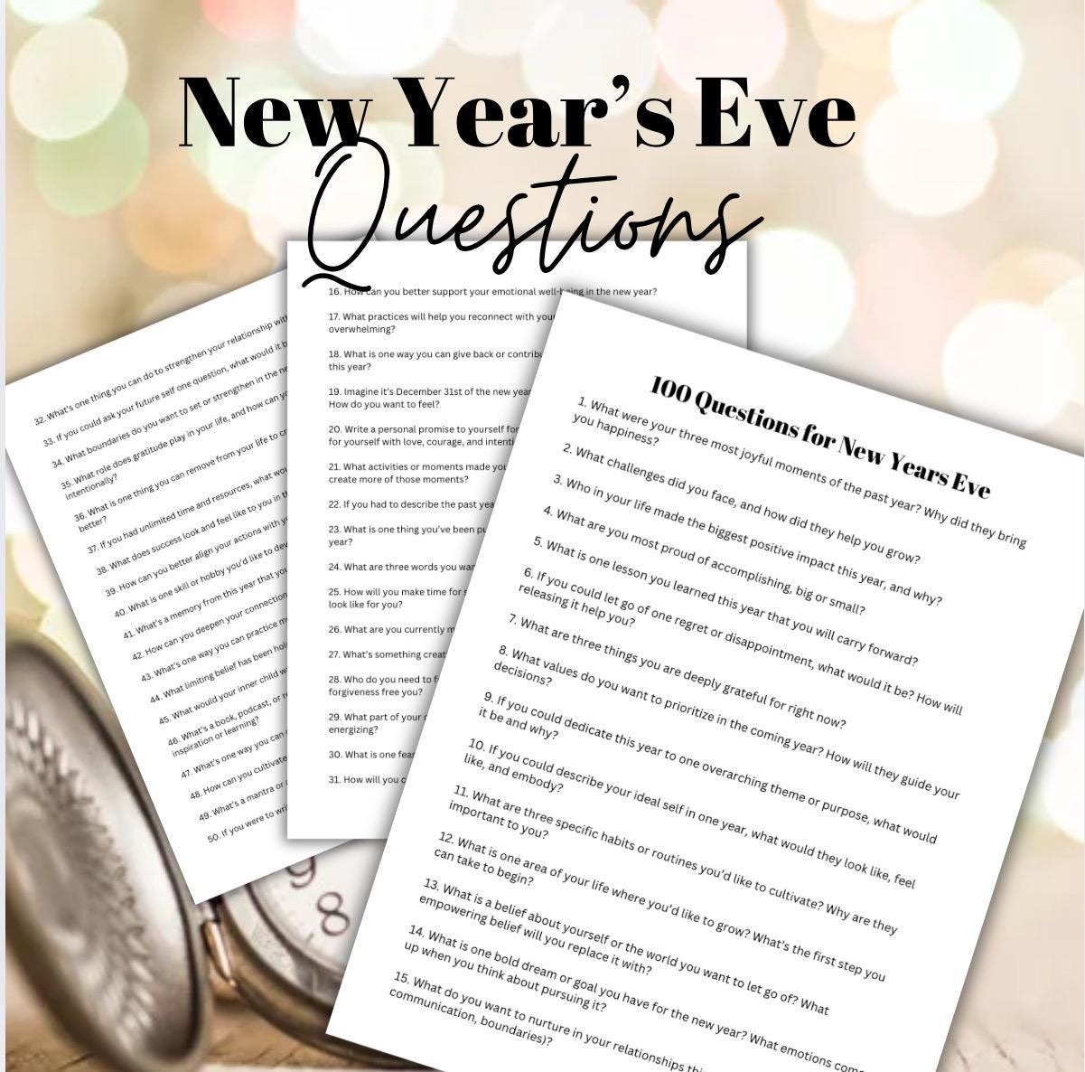 New Year's Eve Reflection Questions: Family Fun Activity (Digital Download)