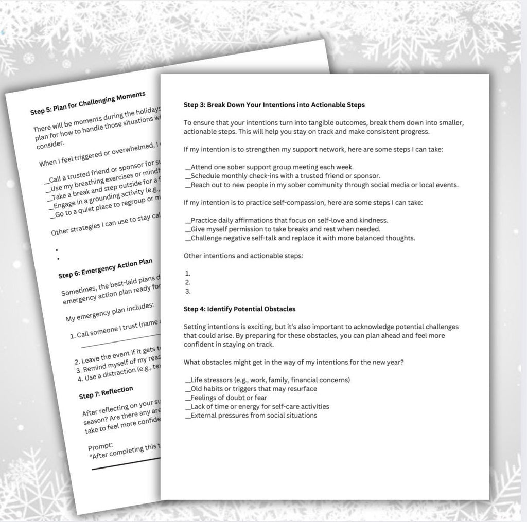 Holiday Sobriety Workbook: Addiction Recovery, Manage Triggers (PDF)