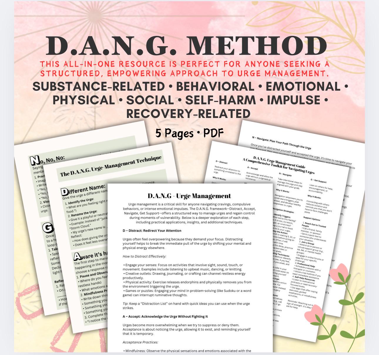 Urge Management DANG Method Recovery Guide Addictive Behaviors Emotional Triggers and Cravings