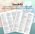 Anxiety Coping Skills Cheat Sheet Symptoms & Coping Strategies Guide Therapeutic Resource Therapist Toolkit