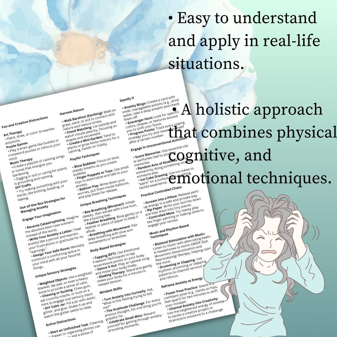 Anxiety Coping Skills Cheat Sheet Symptoms & Coping Strategies Guide Therapeutic Resource Therapist Toolkit