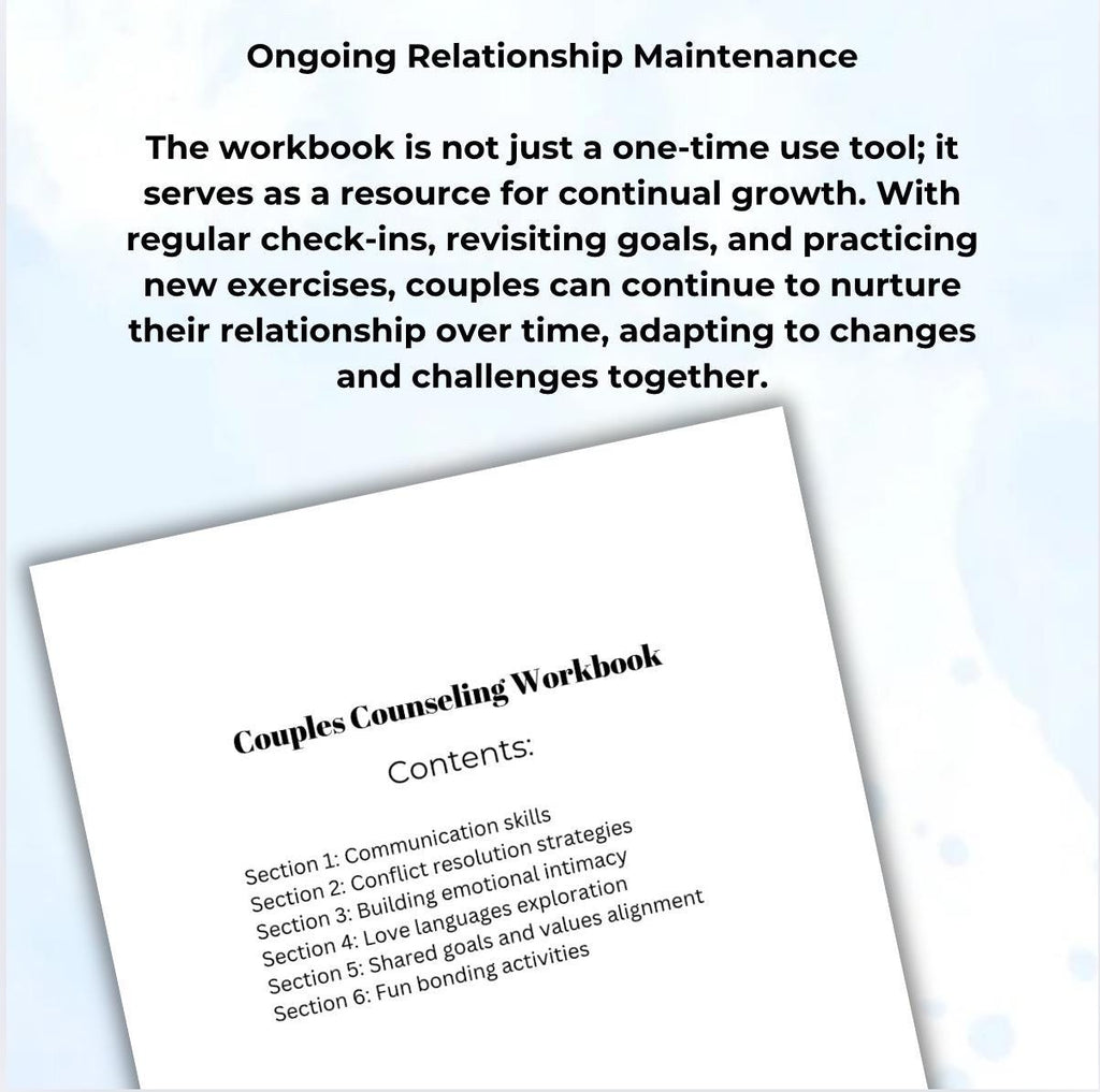 Couples Therapy Workbook | Relationship Communication, Conflict Resolution (PDF)
