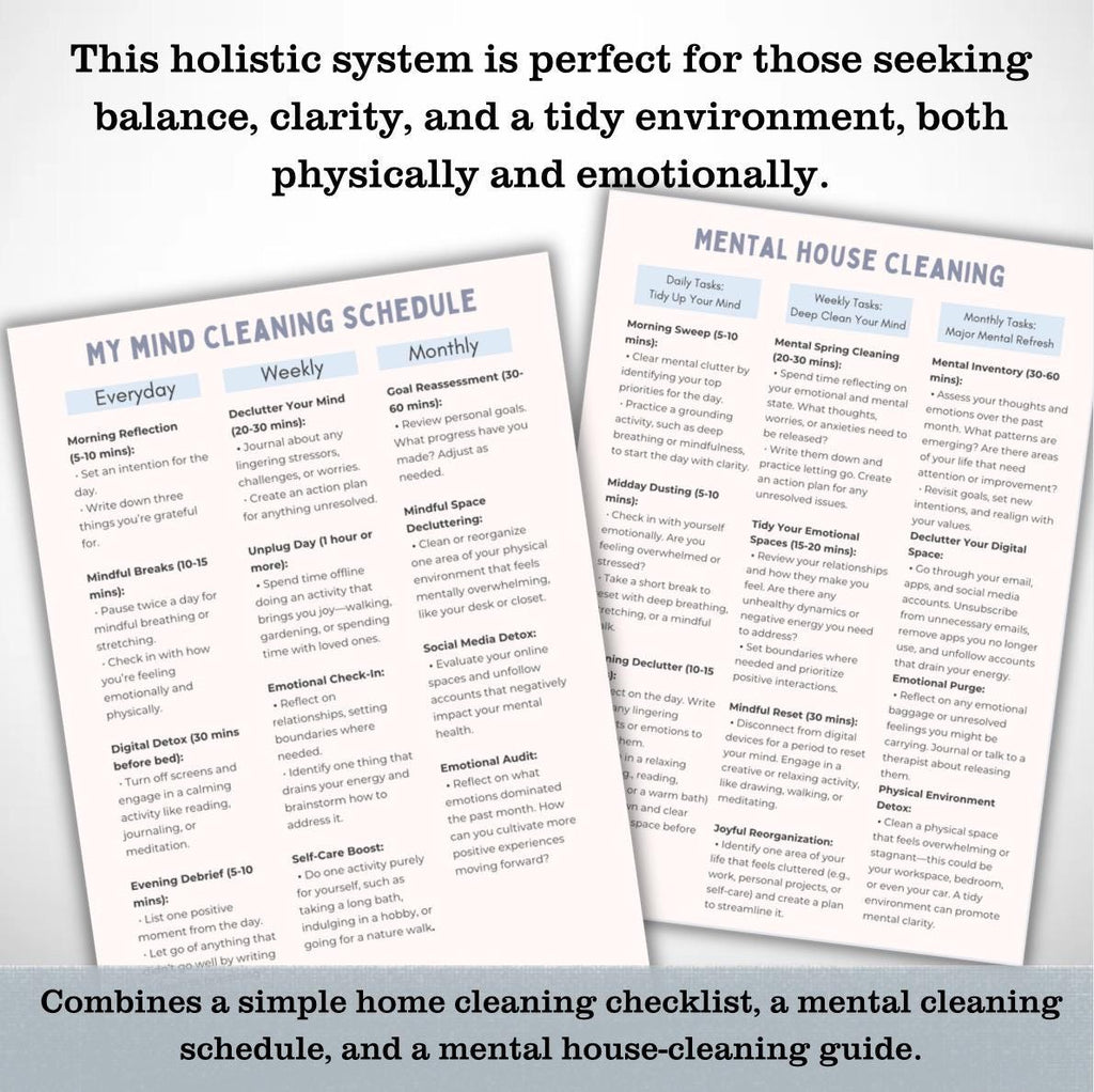 Depression Cleaning Guide: Mental Health, OCD & Anxiety (PDF)