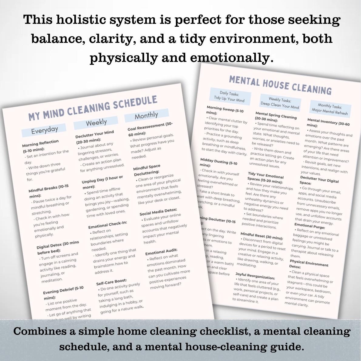 Depression Cleaning Guide: Mental Health, OCD & Anxiety (PDF)