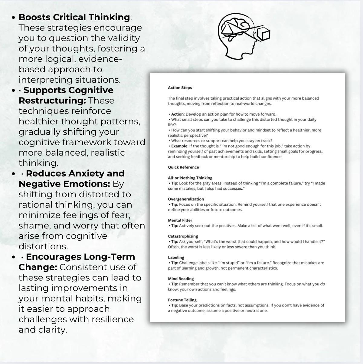 Distorted Thoughts Mindset Reset Tool Reframing Strategies Cognitive Distortions Overwhelming Beliefs