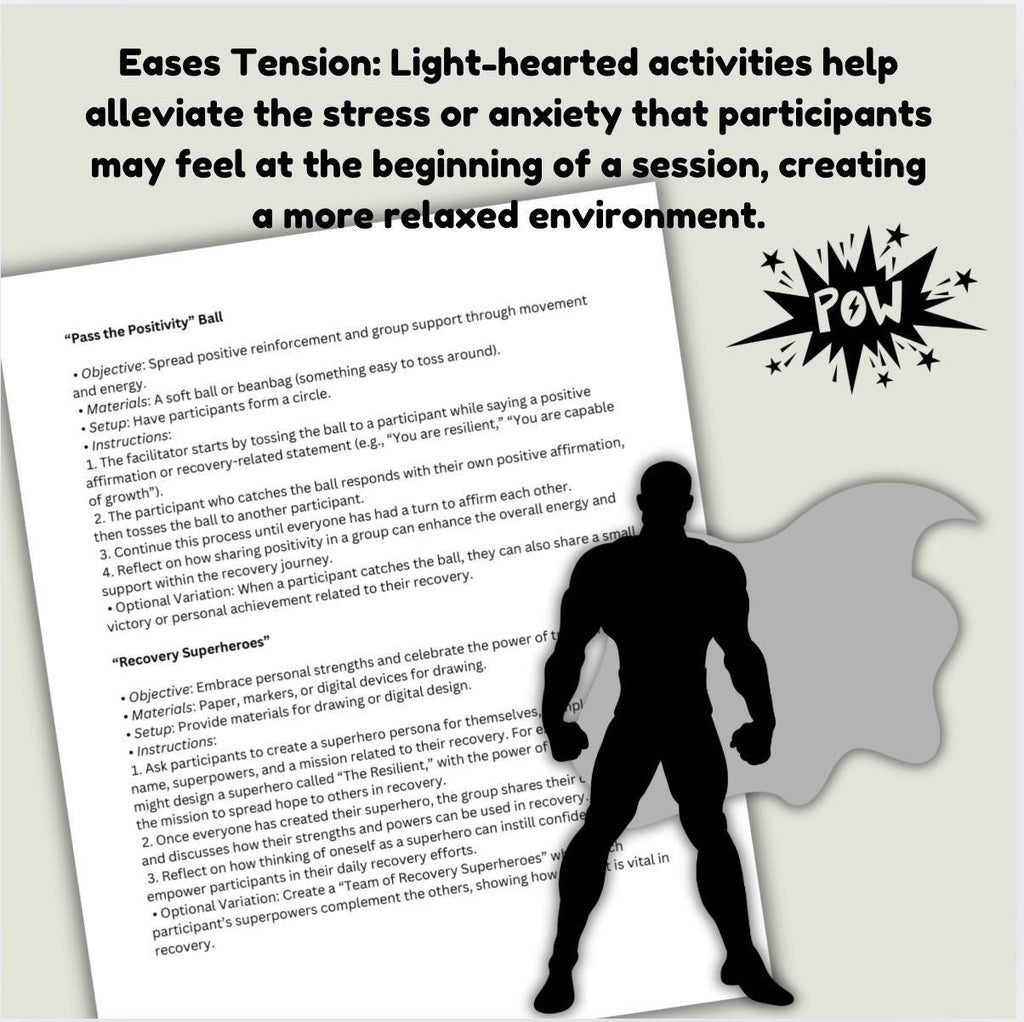 Addiction Recovery Group Therapy Games: 50+ Activities Substance Abuse Recovery Tool (PDF)