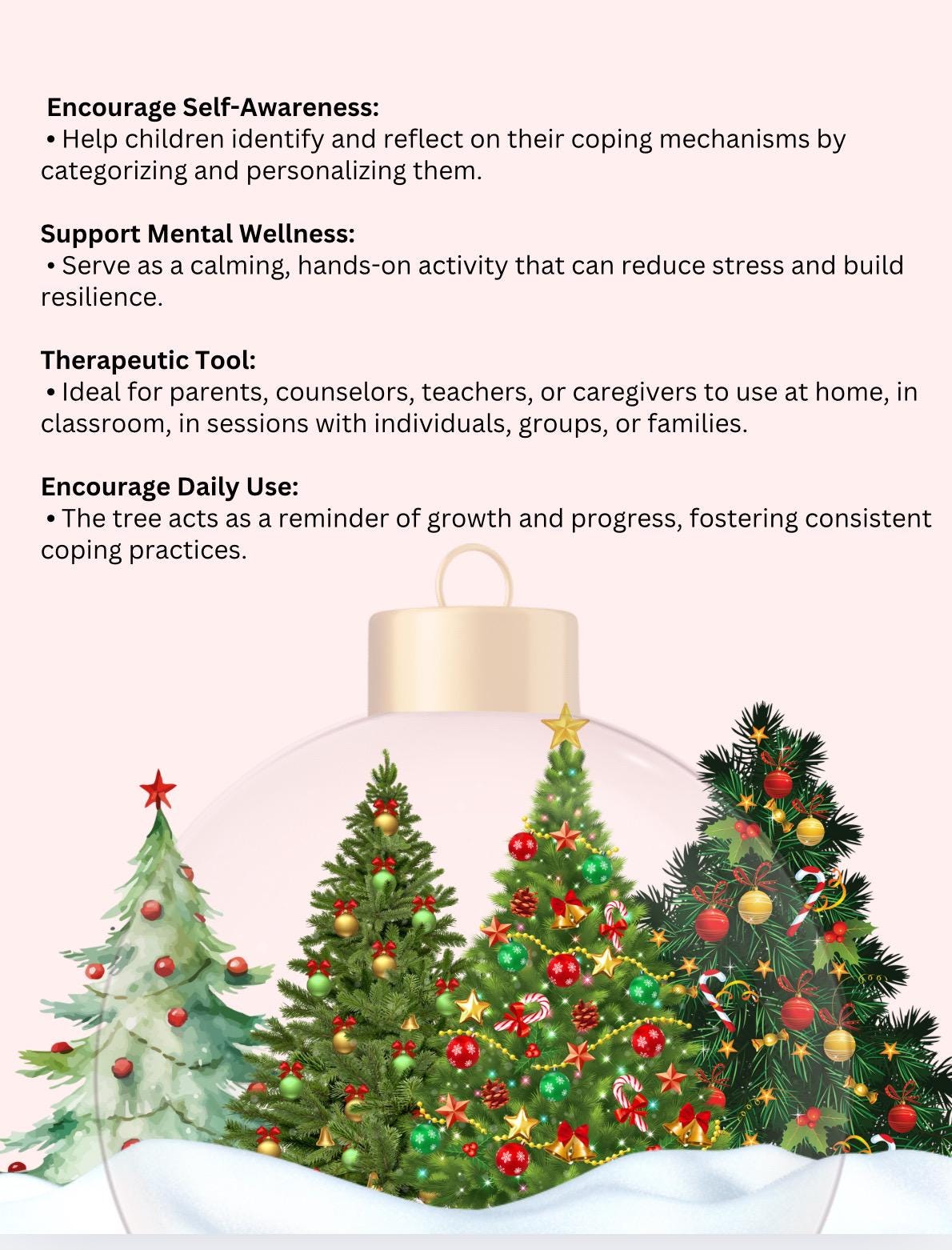 Christmas Coping Skills Tree Activity: Mental Health Worksheet (Digital Download)