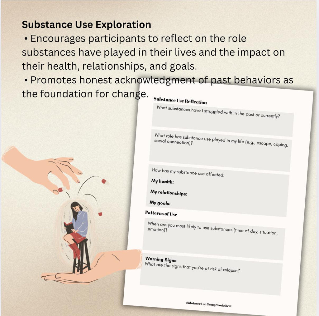 Substance Use Recovery Worksheet: Reflection & Triggers (PDF)