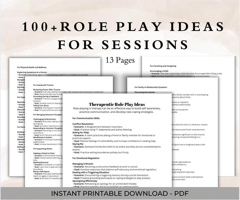 Therapeutic Role Play Scenarios: Therapist Toolkit (PDF Download)