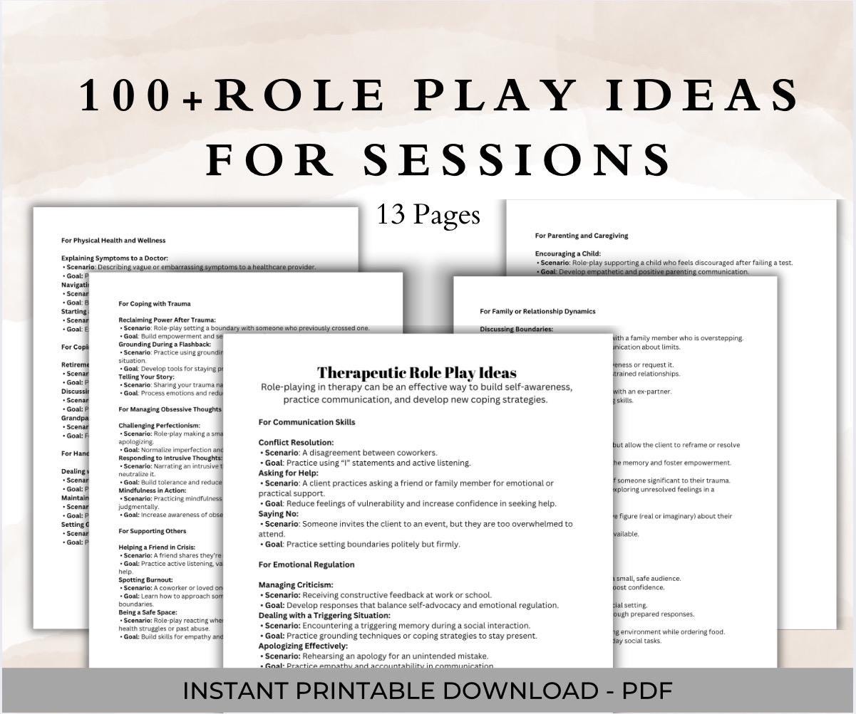 Therapeutic Role Play Scenarios: Therapist Toolkit (PDF Download)