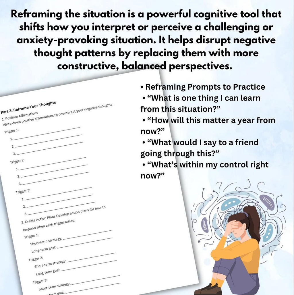 Managing Anxious Overthinking Coping with Anxiety Relief Worksheets Overthinking Cycle Printable Graphic