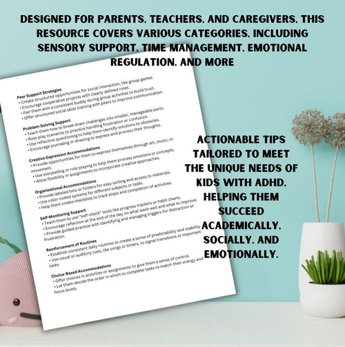 ADHD Accommodations Guide for Children: Classroom & Home (Digital Download)