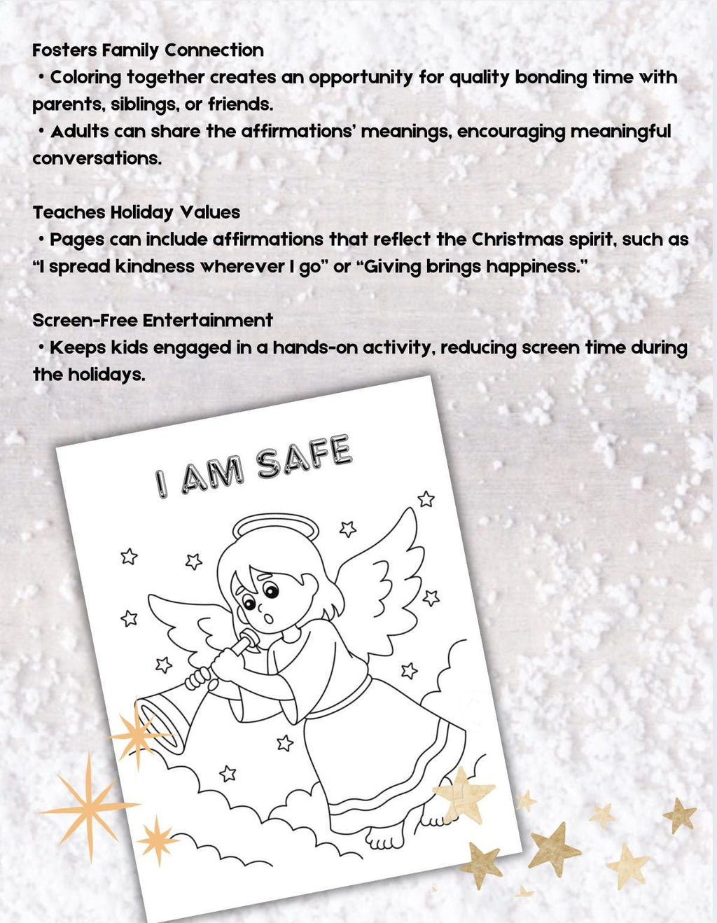 Christmas Affirmations Coloring Pages for Kids (PDF)