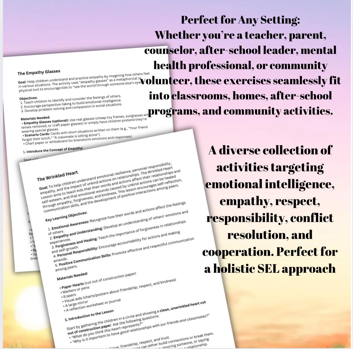 Children Social Emotional Learning Activities Kids SEL Toolkit Emotional Intelligence Communication Skills Guide