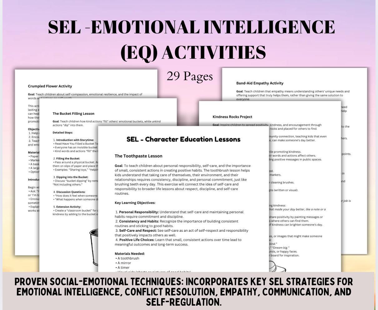 Children Social Emotional Learning Activities Kids SEL Toolkit Emotional Intelligence Communication Skills Guide