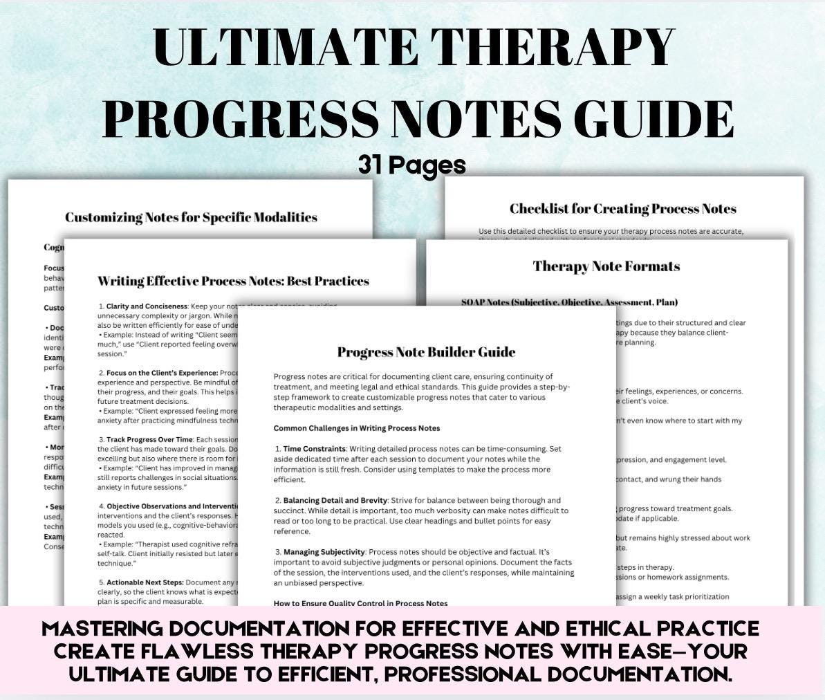 Therapy Progress Notes Guide: Documentation Templates (PDF)