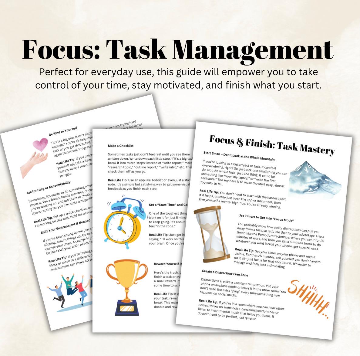 How to Focus and Complete Tasks Students Professionals Parents Therapists Productivity Tool