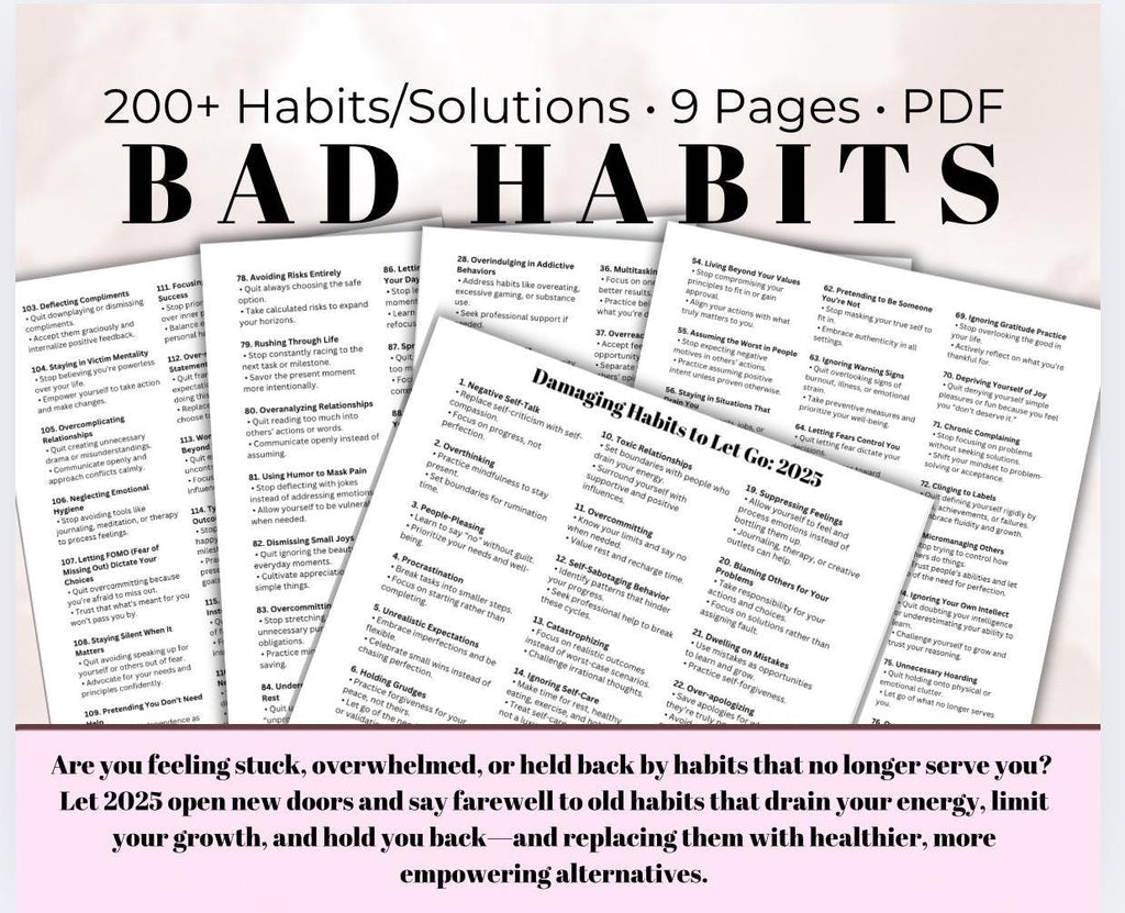 Unhealthy Habits and Solutions Personal Transformation Healthy Mindset