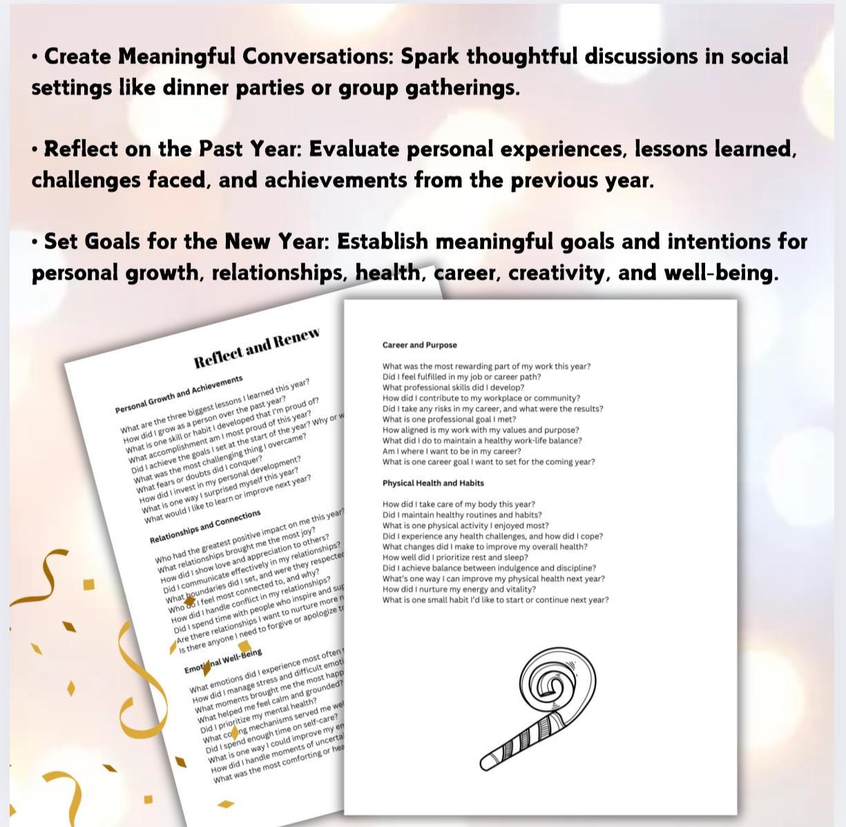 2026 New Year Reflection Guide: Goal Planner, Intentions Activity (PDF)